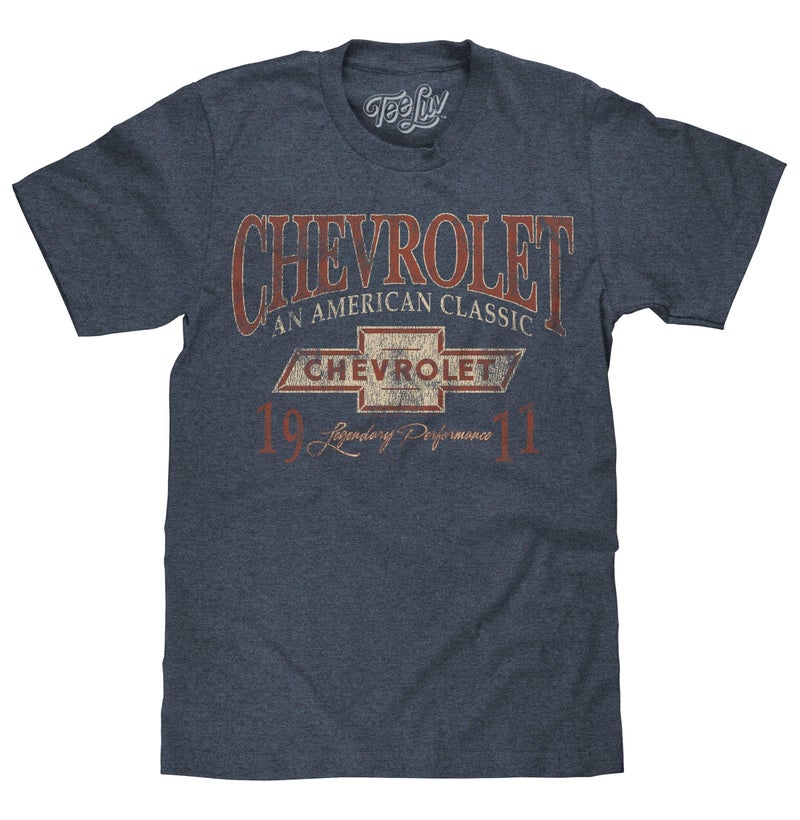 Tee Luv Chevrolet An American Classic Soft Touch Tee-x-large Indigo Black Heather - Image 1